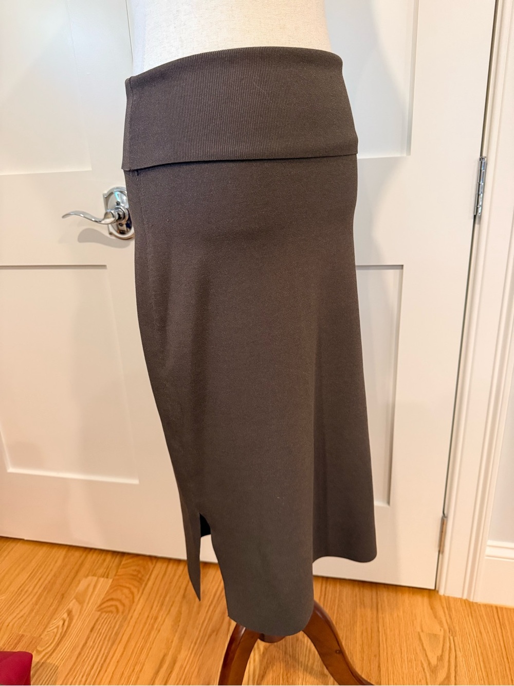MM Lafleur Harlem Olive Fold-over Waist Pencil Skirt - Picture 11 of 13